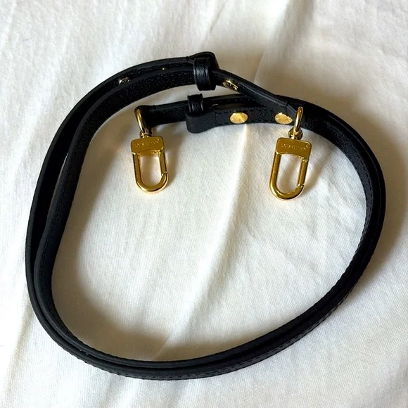 Authentic LV Black Leather Strap with Gold hardware - Picture 5 of 8